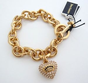 【送料無料】ブレスレット　アクセサリ―　ジューシークチュールアイコンブレスレットコレクションゴールドドルjuicy couture pave heart amp; toggle icon bracelet iconic collection gold rv58