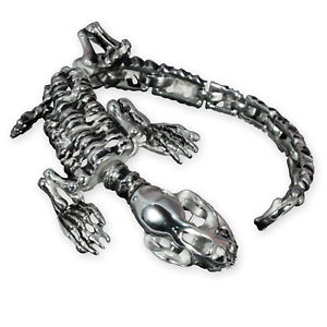 【送料無料】ブレスレット　アクセサリ―　スケルトンブレスレットステンレススチールタイガーバイカーシルバーskeleton bracelet stainless steel tiger animal biker silver 2023 cm brst024 21,456円
