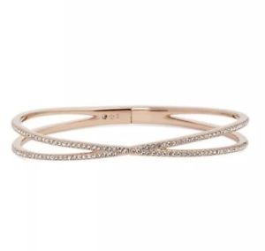 【送料無料】ブレスレット　アクセサリ&mdash;　ローズゴールドヒンジクロスブレスレット listingnadri pav hinge crossover bracelet in rose gold｜hokushin 15,826円
