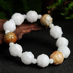 【送料無料】ブレスレット　アクセサリ―　100ブレスレット100 natural grade a jadeite jade fine carved flower colorful beads bracelet