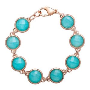 【送料無料】ブレスレット　アクセサリ―　ｋローズブロンズブレスレット27 ct quartz amp; amazonite bracelet in 18k rose goldplated bronze 16,045円