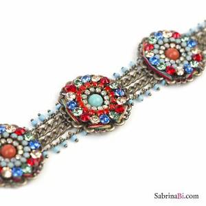 【送料無料】ブレスレット　アクセサリ―　ブレスレットビンテージラウンド listingfilli bijoux bracelet brass vintage with elements round crystals multicoloured 29,800円