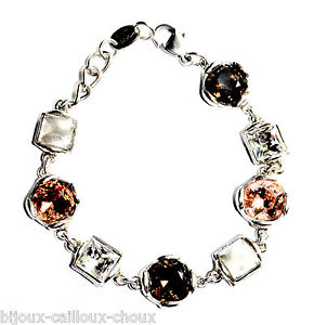 【送料無料】ブレスレット　アクセサリ―　ポッジブレスレットクリスタルサーモンブラウン listingsilver plated poggi bracelet crystal salmon brown jewel 29,800円