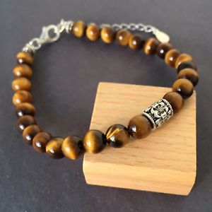 【送料無料】ブレスレット　アクセサリ―　ヨガブレスレットブラウンタイガーアイスターリングシルバーユリクラスプyoga bracelet brown tigers eye 925 sterling silver lily clasp 29,800円