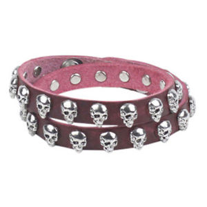 【送料無料】ブレスレット　アクセサリ―　’カフラップブレスレットワインmarkberg graziella leather skull studded cuff wrap bracelet wine 15,606円