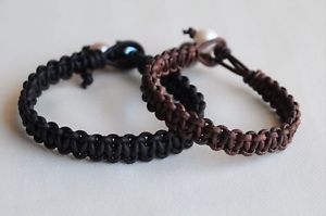 【送料無料】ブレスレット　アクセサリ―　2バレンタインデーyevgaブレスレットセットfor her for him pearl leather bracelet set of two valentines day gift yevga