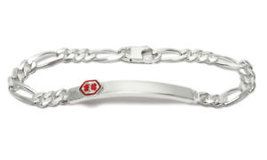 【送料無料】ブレスレット　アクセサリ―　925 スターリング7medicalフィガロリンク6mm925 sterling silver 7 personalized medical figaro link id bracelet 6mm 15,826円