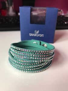 【送料無料】ブレスレット　アクセサリ―　スワロフスキークリスタルオーロラブレスレットgenuine swarovski crystal slake aurora borealis ab bracelet swan hallmarked