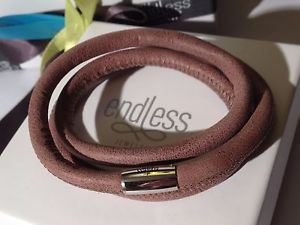 【送料無料】ブレスレット　アクセサリ―　ブラウンブレスレットトリプルストランドシルバークラスプendless jewelry 57cm brown bracelet triple strand silver clasp rrp 55