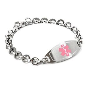 【送料無料】ブレスレット アクセサリ― カスタムブレスレットスチールラウンドリンクmyiddr custom engraved medical id bracelet 316l 8mm steel round link