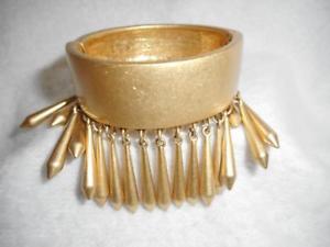 【送料無料】ブレスレット　アクセサリ―　ソフィアゴールドトーンクランパブレスレットゴールドビーズrare lia sophia brushed gold tone 34 clamper bracelet w 1 dangle gold beads