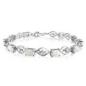 【送料無料】ブレスレット　アクセサリ―　ホワイトオパールリンクテニスブレスレットbling jewelry synthetic white opal infinity link tennis bracelet 75in