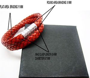 【送料無料】ブレスレット　アクセサリ&mdash;　スターリングシルバーイタリアンレザーブレスレットsterling silver 925 magnatic clasps wbraided italian leather bracelet menwomen｜hokushin