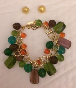 【送料無料】ブレスレット　アクセサリ―　ボルタベネチアンガラスブレスレットイヤリングuno alla volta venetian glass bracelet amp; earrings