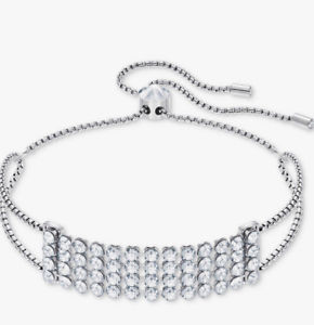 【送料無料】ブレスレット　アクセサリ―　スワロフスキークリスタルメッシュスライダドルswarovski crystal mesh silvertone slider barcelet 99