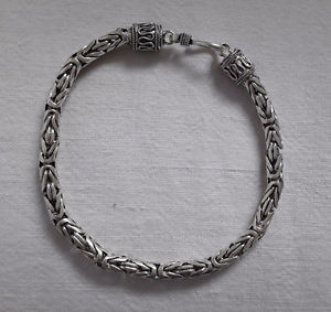 【送料無料】ブレスレット　アクセサリ―　リンクブレスレットシルバーagnes creations link bracelet man or woman byzantyne 925 silver