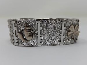 【送料無料】ブレスレット　アクセサリ―　ブレスレットアールデコsilver metal bracelet, art deco, animal decor 15,606円