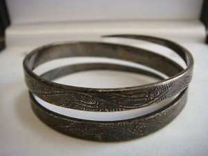 【送料無料】ブレスレット　アクセサリ―　ブレスレットアジア？シルバージュエリーold ethnic bracelet asian most likely silver jewelry engravedvbb641