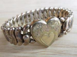 【送料無料】ブレスレット　アクセサリ―　イエローゴールドハートアクセントストレッチブレスレットyellow gold filled stretch bracelet with heart accent ~ 3e6048