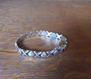 【送料無料】ブレスレット　アクセサリ―　スターリングシルバーイタリアテニスブレスレットインチxo xoxo hugs kisses sterling silver 925 italy tennis bracelet 725 inches