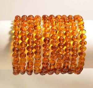 【送料無料】ブレスレット　アクセサリ&mdash;　ロットバルトバロックコニャックブレスレットlot 10 whole natural baltic amber baroque cognac adult bracelet c4514｜hokushin
