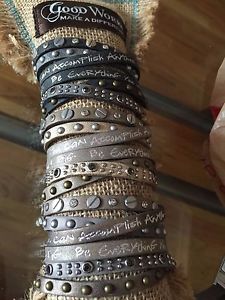 【送料無料】ブレスレット　アクセサリ&mdash;　ブレスレットラップカバーアーストーンgood works leather bracelet crystals 6 strand wrap magnetic closure earth tones｜hokushin