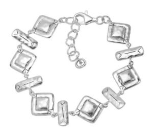 【送料無料】ブレスレット　アクセサリ―　リンクブレスレットsilpada b3408 hammred link sterling silver geometric detail bracelet