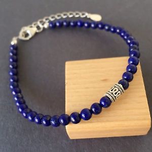 【送料無料】ブレスレット　アクセサリ―　スターリングシルバーパールブレスレットミリラピスラオニキスhealing bracelet 4mm lapis lazul onyx in 925 sterling silver pearl valuer