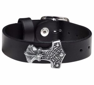 【送料無料】ブレスレット　アクセサリ―　ゴシックmjolnir martillo de thor wenig trueno cuero wristwrap alchemy gothic a120