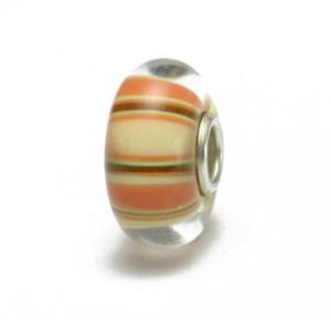 【送料無料】ブレスレット　アクセサリ―　trollbeadsグラスユニークooakオレンジa128trollbeads bead glass unique ooak orange stripe a128 16,265円