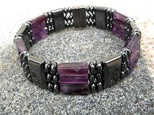 【送料無料】ブレスレット アクセサリ― アメジスト33100ブレスレットmens womens triple 100 magnetic hematite bracelet purple amethyst 3 row