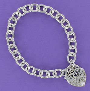 【送料無料】ブレスレット　アクセサリ&mdash;　ハートリンクブレスレットスターリングシルバーオープンカットチェーンfiligree heart link bracelet sterling silver 925 love open cut safety chain｜hokushin