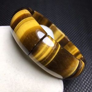 【送料無料】ブレスレット　アクセサリ&mdash;　タイガーアイビーズブレスレットnatural yellow tiger eye gemstone rectangle beads woman man bracelet aaaa｜hokushin