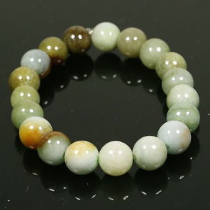 【送料無料】ブレスレット　アクセサリ―　マルチグリーンブレスレットround beads multi color green bracelet genuine handmade grade a jadeite jade
