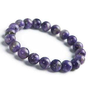 【送料無料】ブレスレット　アクセサリ―　ビーズブレスレットgenuine natural purple charoite gemstone woman beads bracelet 10mm aaa