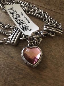 【送料無料】ブレスレット アクセサリ— ブライトンニューポートクリスタルハートピンクブレスレットbrighton nwt port crystal heart pink bracelet|hokushin