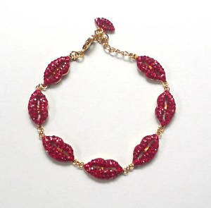 【送料無料】ブレスレット　アクセサリ―　バトラーウィルソンクリスタルエナメルリップブレスレットbutler and wilson crystal enamel lip bracelet