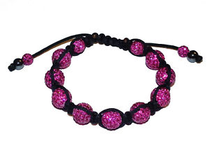 【送料無料】ブレスレット　アクセサリ&mdash;　キャンディブリングクリスタルヘマタイトレザーブレスレットcharms uk candy bling fuschia crystal amp; hematite leather bracelet was 77｜hokushin
