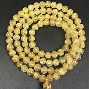 【送料無料】ブレスレット　アクセサリ―　ブレスレットルチルチタン1086mmマラnatural crystal bracelet gold rutilated quartz titanium 108 beads 6mm mala