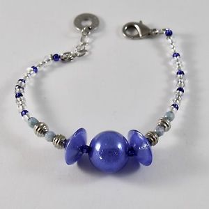 【送料無料】ブレスレット　アクセサリ―　muranoグラスディスクantica murrina veneziaantica murrina venezia bracelet with murano glass discs blue spheres