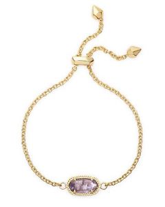 【送料無料】ブレスレット　アクセサリ―　スコットアメジストゴールドメッキチェーンブレスレットkendra scott elaina chain bracelet in amethyst and gold plated