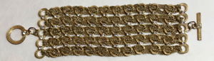 【送料無料】ブレスレット　アクセサリ―　ヴィンテージチェーンラインストーンブレスレットvintage brass chain and rhinestone bracelet