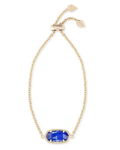 【送料無料】ブレスレット　アクセサリ&mdash;　コバルトケンドラスコットelainaチェーンブレスレットkendra scott elaina oval chain bracelet in cobalt and gold plated｜hokushin