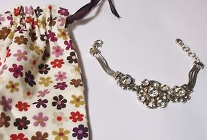 【送料無料】ブレスレット　アクセサリ&mdash;　ブライトンマルチストランドスワロフスキークリスタルブレスレットポーチbrighton 4 multi strand floral swarovski crystal silver plated bracelet pouch｜hokushin