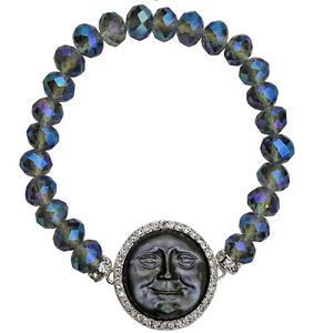 【送料無料】ブレスレット　アクセサリ&mdash;　パールクリスタルストレッチブレスレットkirks folly seaview moon mother of pearl crystal stretch bracelet cosmic purple｜hokushin