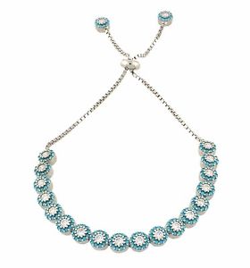 【送料無料】ブレスレット　アクセサリ―　スターリングシルバーターコイズハンドメイドフラワーテニスブレスレット925 sterling silver turquoise stones handmade adjustable flower tennis bracelet