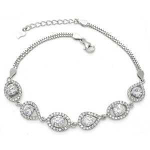 【送料無料】ブレスレット　アクセサリ―　スターリングczリンクブレスレットsterling silver cz evil eye link bracelet