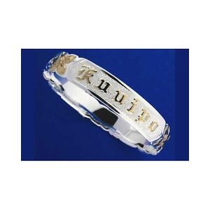 【送料無料】ブレスレット　アクセサリ―　kuuipo forma10mmargento 925 hawaiano bracciale rigido scorrereargento 925 hawaiano bracciale rigido scorrere in rilievo ku