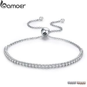 【送料無料】ブレスレット　アクセサリ―　スターリングシルバーブレスレットリンクテニスブレスレット925 sterling silver sparkling strand bracelet women link tennis bracelet
