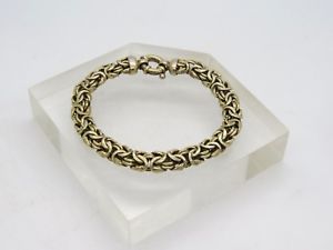 【送料無料】ブレスレット アクセサリ— スターリングシルバービザンチンリンクブレスレットgold over 925 sterling silver 86mm wide byzantine weave link 75 bracelet e|hokushin